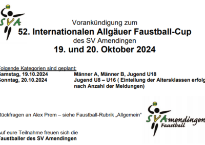 52. Internationaler Allgäuer Faustball-Cup
